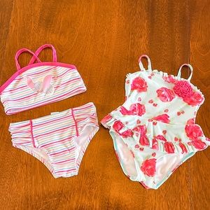 24 months 2 swimsuits dumbo flowers little girl great condition bundle